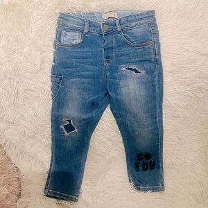 ZARA BabyBoy Distressed Jeans - size 3 / 4